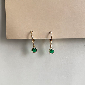 Emerald Glow Earrings - Gold