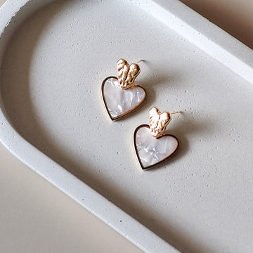 Marbled Heart Earrings