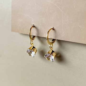 Regal Crystal Hoop Earrings