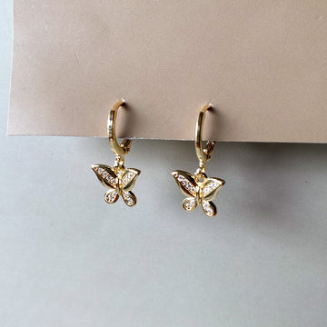 Sparkling Butterfly Drop Earrings