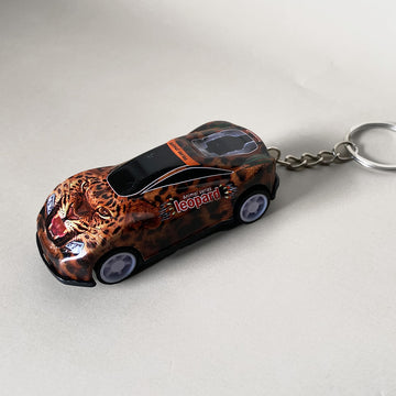 Leopard Mini Pullback Car Keychain