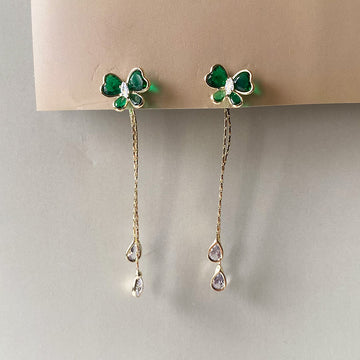 Butterfly Rain Drop Earrings - Gold (Anti-Tarnish)
