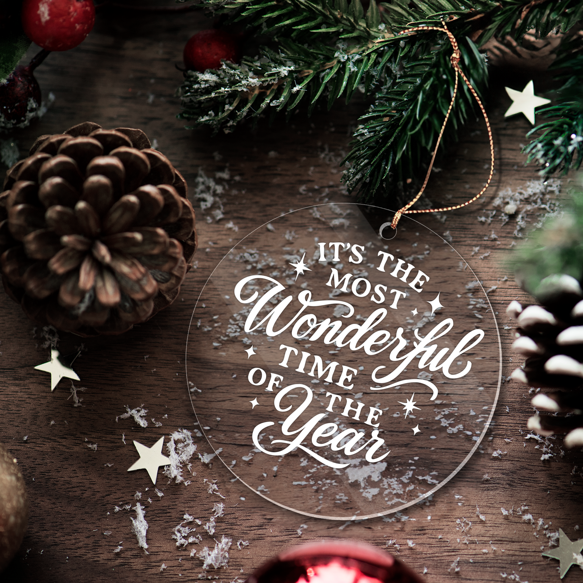 Its The Most Wonderful Time Of The Year Acrylic Christmas Tree Ornament