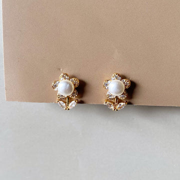 Pearl Blossom Stud Earrings