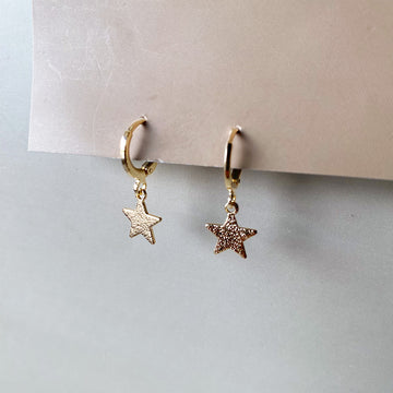 Star Drop Huggie Earrings