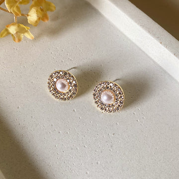 Pearl Halo Stud Earrings