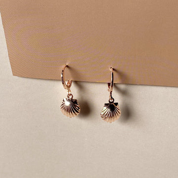 Mini Shell Drop Earrings - Rose Gold