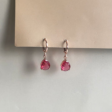 Teardrop Stone Earrings - RoseGold