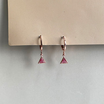 Mini Pink Trinity Spark Earrings - RoseGold