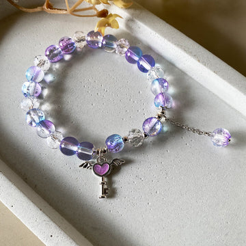Mystic Heart Key Beaded Bracelet