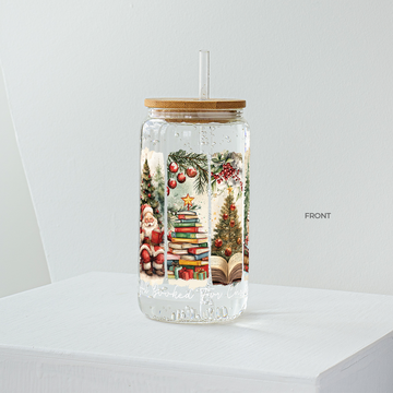 4 Panel All Booked For Christmas Glass Tumbler - Clear 540 ml