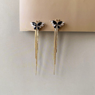 Butterfly Cascade Chain Earrings - Gold (Anti-Tarnish)