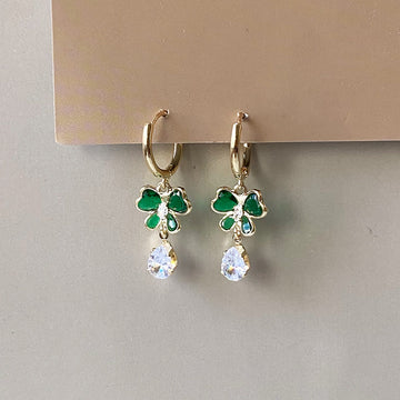 Butterfly Jewel Drop Earrings - Gold (Anti-Tarnish)