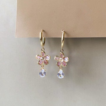 Floral Teardrop Earrings - Gold (Anti-Tarnish)