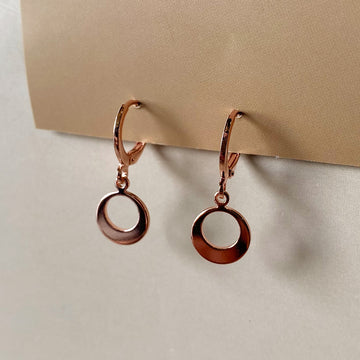 Mini Luna Loop Drop Earrings - Rosegold