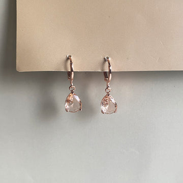 Teardrop Stone Earrings - RoseGold