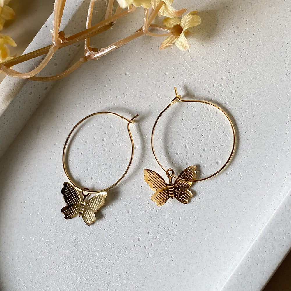 Golden Flutter Hoop Earrings