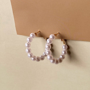 Timeless Pearl Circle Earrings