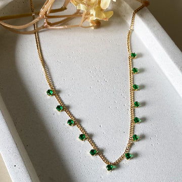 Emerald Glow Station Necklace