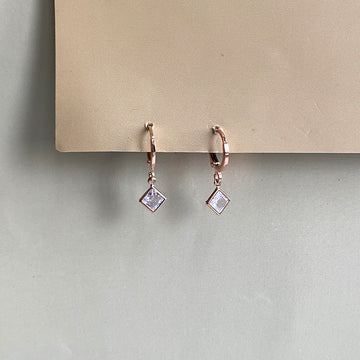 Mini Diamond Drop Earrings - RoseGold