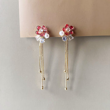 Crystal Bouquet Cascade Earrings - Gold (Anti-Tarnish)