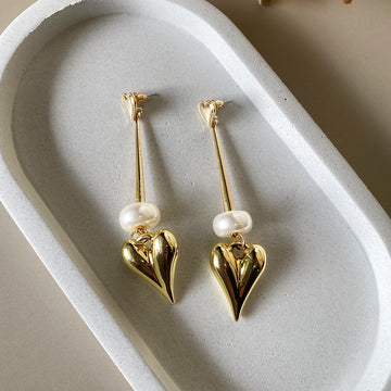 Pearl Charm Love Earrings