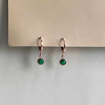 Emerald Glow Earrings - RoseGold