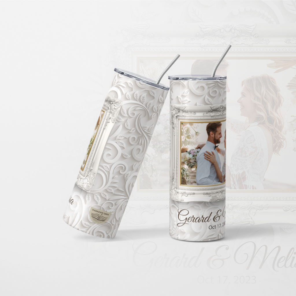 Personalised wedding tumbler with 1 photo - 600 ml