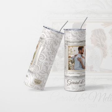 Personalised wedding tumbler with 1 photo - 600 ml
