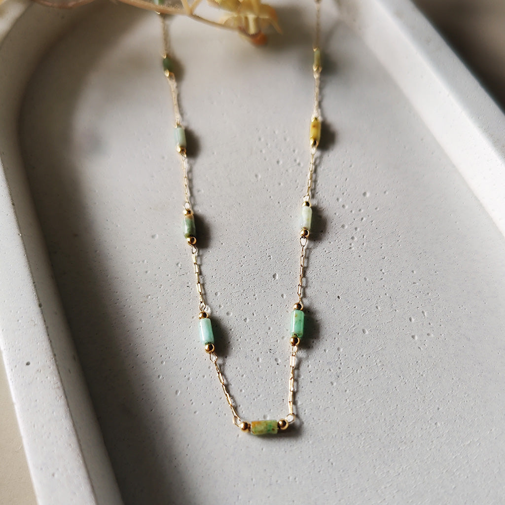Mint Meadow Beaded Necklace