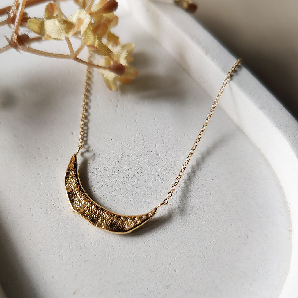 Golden Crescent Glow Necklace