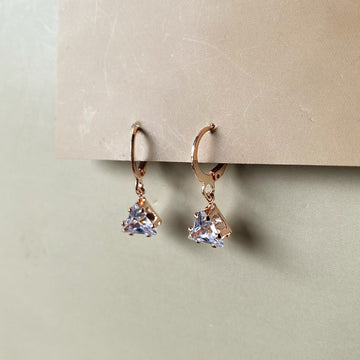 Diamond Prism Hoop Earrings - RoseGold