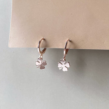 Mini Lucky Clover Drop Earrings - RoseGold (Anti-Tarnish)