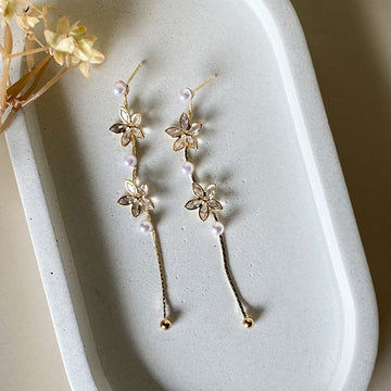 Golden Petal Cascade Earrings