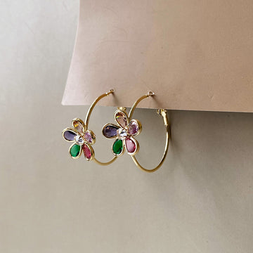 Dainty Blossom Hoops - Gold (Anti-Tarnish)