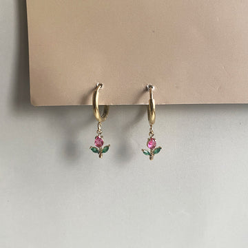 Tulip Drop Earrings - Gold