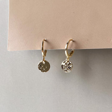Hammered Coin Earrings - Gold (Anti-Tarnish)