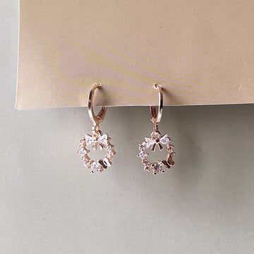 Butterfly Halo Earrings - RoseGold (Anti-Tarnish)