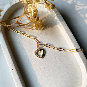 Crystal Heart Link Bracelet