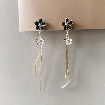Twin Bloom Drop Earrings - Gold (Anti-Tarnish)