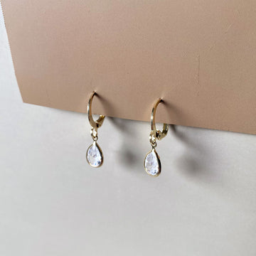 Mini Crystal Drip Hoops