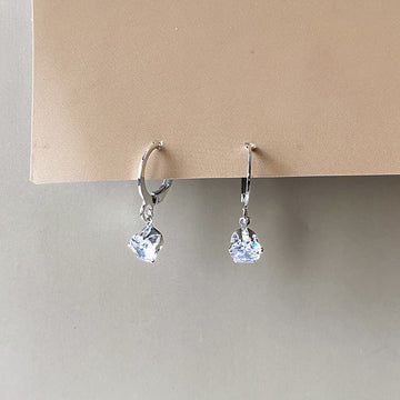 Crystal Glow Drops Earrings - Silver (Anti-Tarnish)