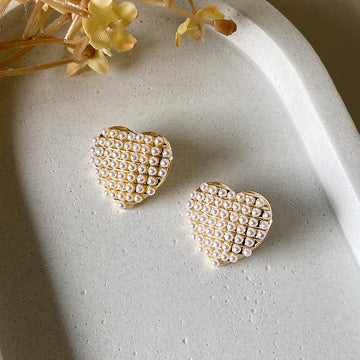 Luxe Pearl Heart Earrings