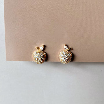 Crystal Apple Stud Earrings