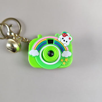 Green Rabbit Cute Camera Keychain with Picture Projector
