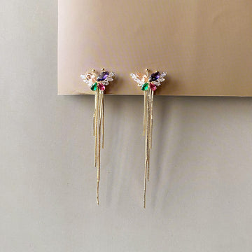 Butterfly Cascade Chain Earrings - Gold (Anti-Tarnish)
