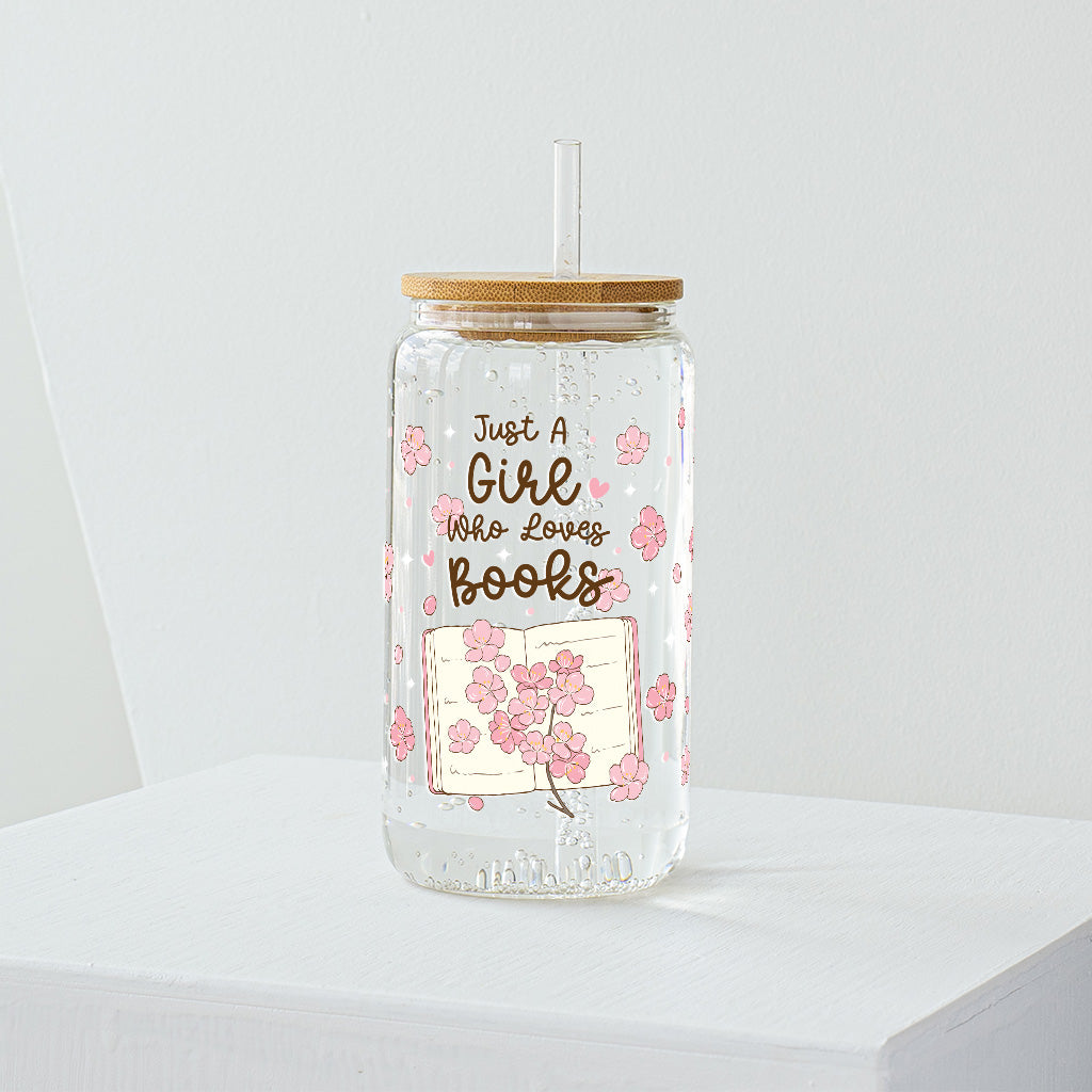 Just a Girl Who Loves Books Glass Tumbler - Clear 540 ml