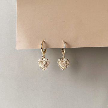 Forever Mine Heart Earrings - Gold (Anti-Tarnish)