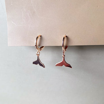 Mini Flat Mermaid Tail Earrings - RoseGold