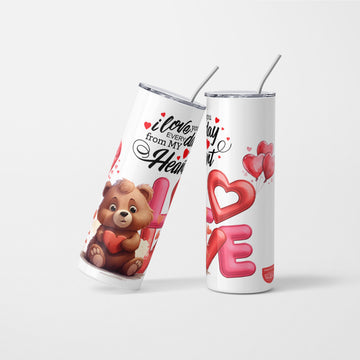 Teddy Valentines Day Tumbler - 600ml